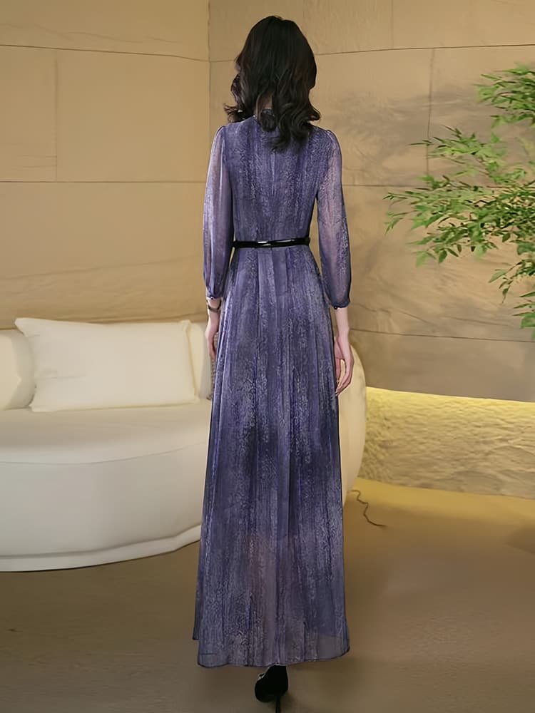 きれいめカジュアル 優美シアーレース ロングワンピース