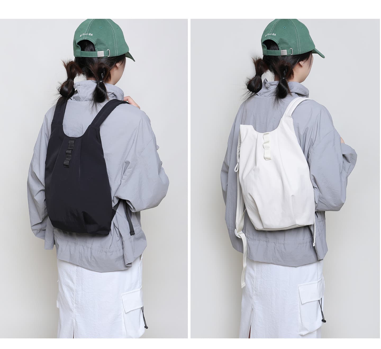 きれいめカジュアル 上品シンプルな巾着型デイリーリュック