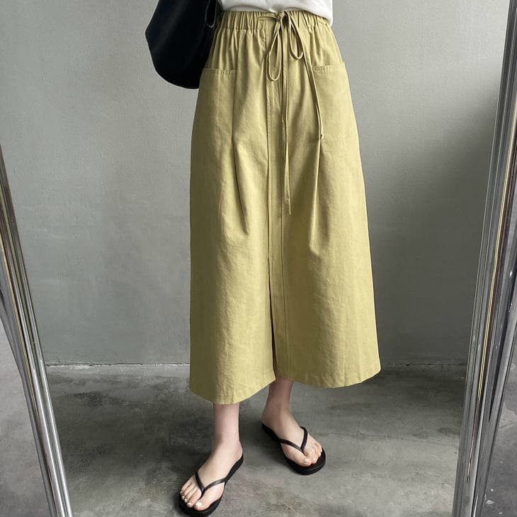 きれいめカジュアル ハイウエストロング丈スカート大人可愛い