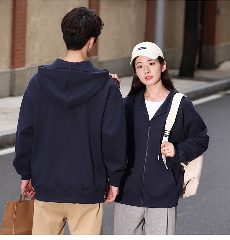 きれいめカジュアル 男女兼用ベーシックジップアップパーカー
