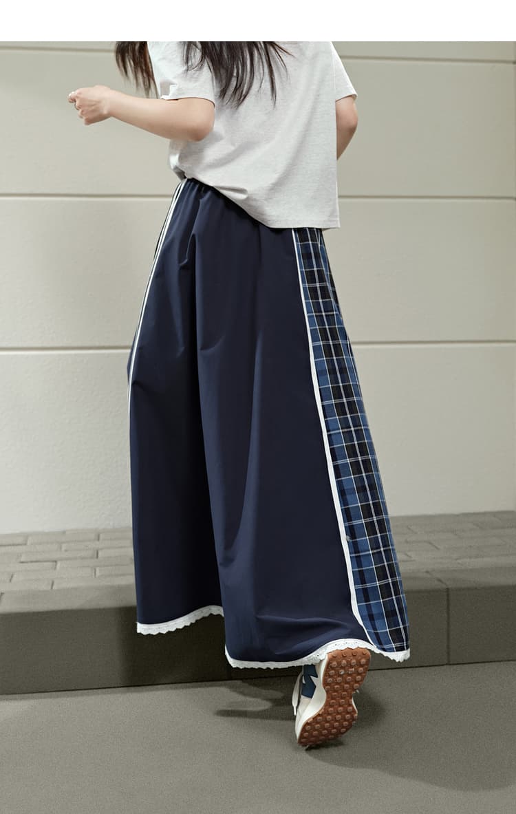 きれいめカジュアル プリーツ切替マキシスカート